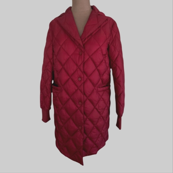 Dawn Levy Jess Diamond Quilted Water Resistant Packable Jacket S NWT Berry Red - Picture 6 of 16